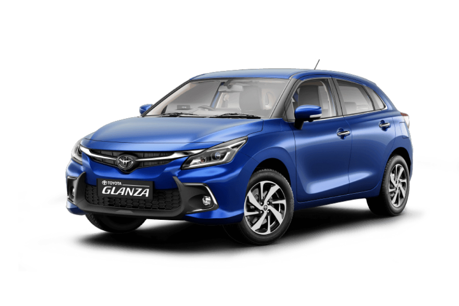 Toyota Glanza S in Insta Blue